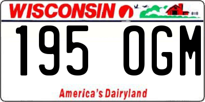 WI license plate 195OGM