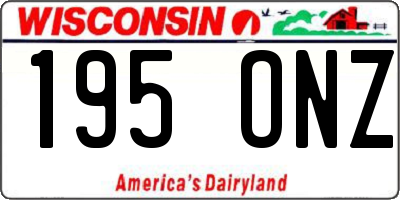 WI license plate 195ONZ