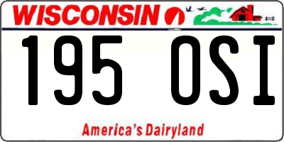 WI license plate 195OSI