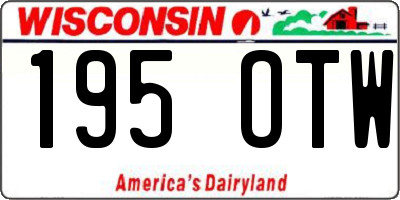 WI license plate 195OTW