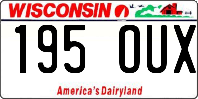 WI license plate 195OUX