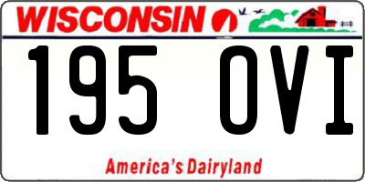 WI license plate 195OVI