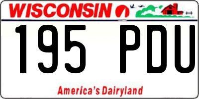 WI license plate 195PDU