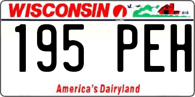 WI license plate 195PEH