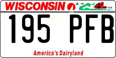WI license plate 195PFB
