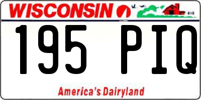 WI license plate 195PIQ