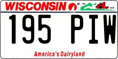 WI license plate 195PIW