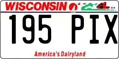 WI license plate 195PIX