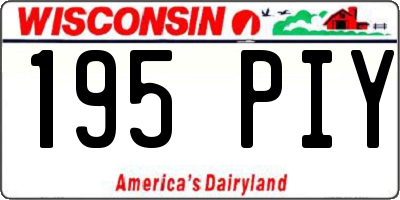WI license plate 195PIY