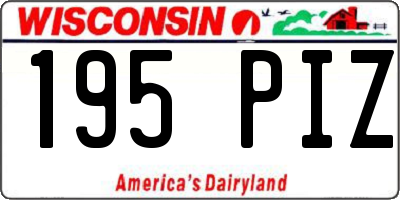 WI license plate 195PIZ