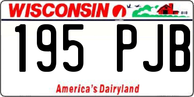 WI license plate 195PJB