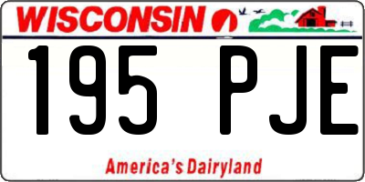WI license plate 195PJE