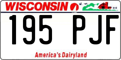 WI license plate 195PJF