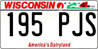 WI license plate 195PJS