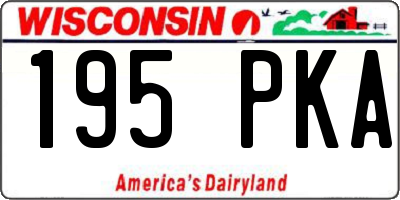 WI license plate 195PKA