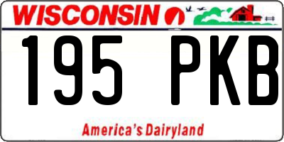 WI license plate 195PKB