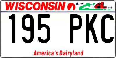 WI license plate 195PKC