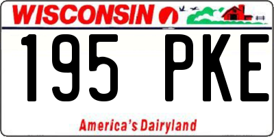 WI license plate 195PKE