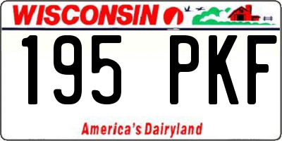 WI license plate 195PKF