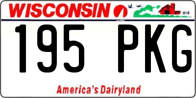 WI license plate 195PKG