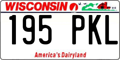 WI license plate 195PKL