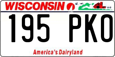 WI license plate 195PKO