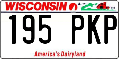 WI license plate 195PKP