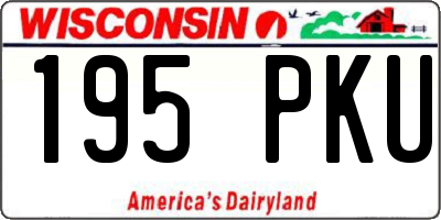 WI license plate 195PKU