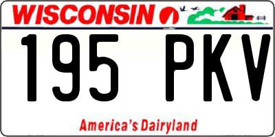 WI license plate 195PKV