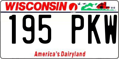WI license plate 195PKW