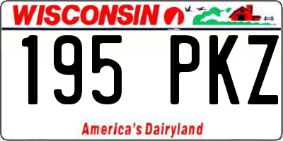 WI license plate 195PKZ