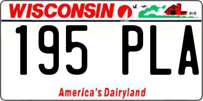 WI license plate 195PLA