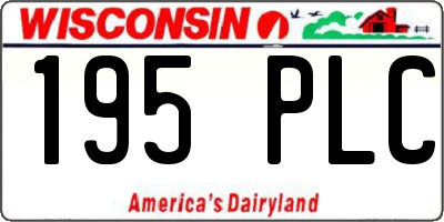 WI license plate 195PLC
