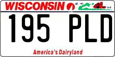 WI license plate 195PLD