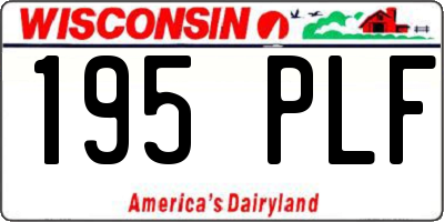 WI license plate 195PLF