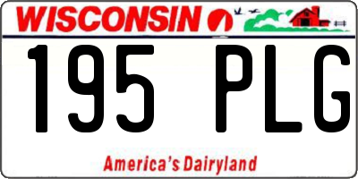WI license plate 195PLG
