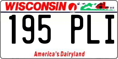 WI license plate 195PLI