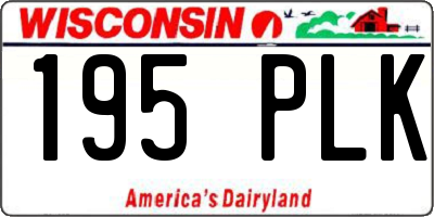 WI license plate 195PLK