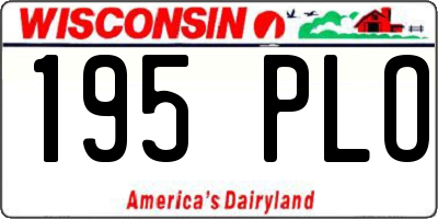 WI license plate 195PLO