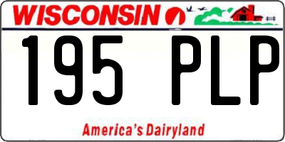 WI license plate 195PLP