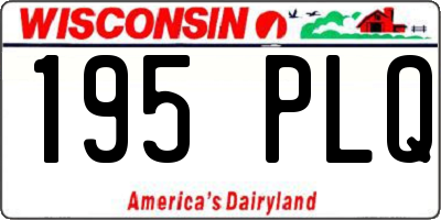 WI license plate 195PLQ