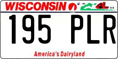 WI license plate 195PLR