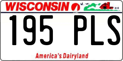 WI license plate 195PLS