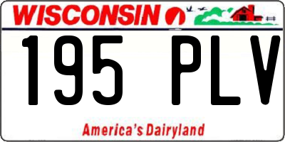 WI license plate 195PLV