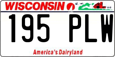 WI license plate 195PLW