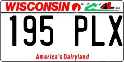 WI license plate 195PLX