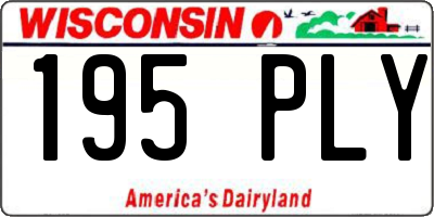WI license plate 195PLY