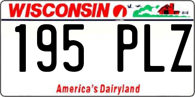 WI license plate 195PLZ