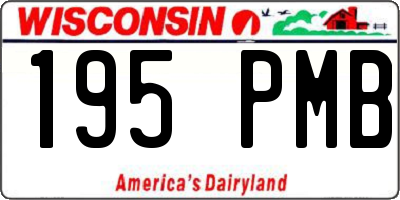WI license plate 195PMB
