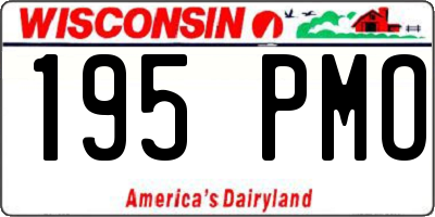 WI license plate 195PMO